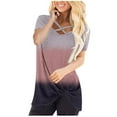thumbnail image 1 of JINMGG Womens Tops under $5 Women's Fashion Printed V Neck Short Sleeve T-Shirt Blouse Loose Tops Black XXL, 1 of 6