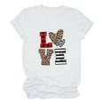 thumbnail image 1 of JINMGG 2024 Womens Plus Size Tops Clearance,Women's Casual Love Letter Printing Short Sleeve T-Shirt Tops White M, 1 of 3