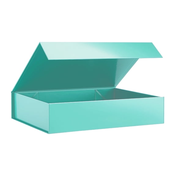 JINMING Gift Box 11x7.8x2.3 Inches, Shirt Box with Magnetic Lid (Glossy Metallic Green)