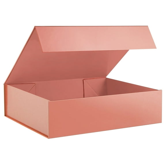 JINMING Gift Box 11x7.8x2.3 Inches, Shirt Gift Box, Rose Gold Gift Box with Lid for Presents, Magnetic Gift Box