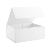 JINMING Gift Box with Lid, 9x6.5x3.8 inches, Magnetic Gift Box for Presents(White Grain Texture)