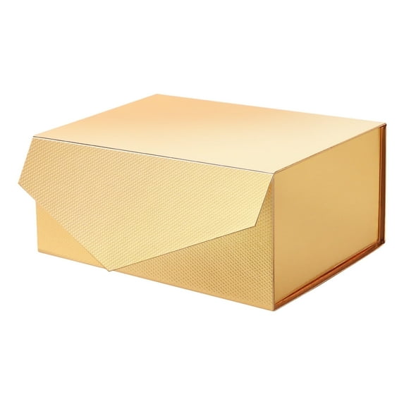 JINMING Gold Gift Box with Lid, Bridesmaid Proposal Box for Gift Packaging, 9x6.5x3.8 inches