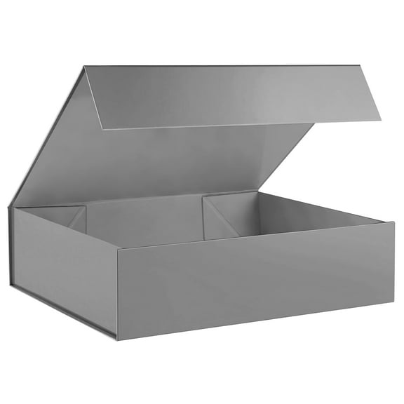 JINMING Grey Gift Box with Lid for Father's Day, 11x7.8x2.3 inches, Shirt Gift Box