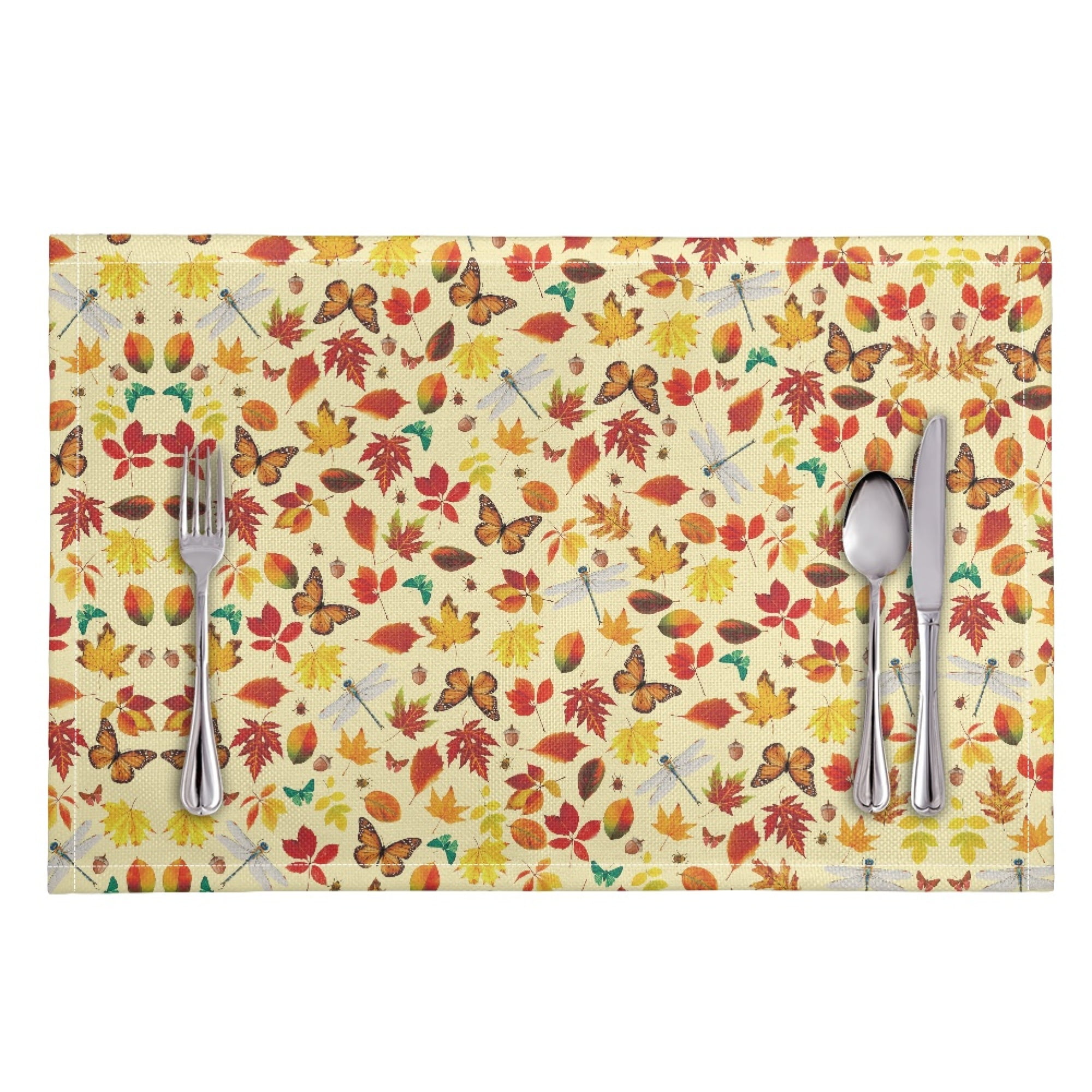 JINMUZAO Butterfly Pattern Placemats for Dining Table Halloween Table