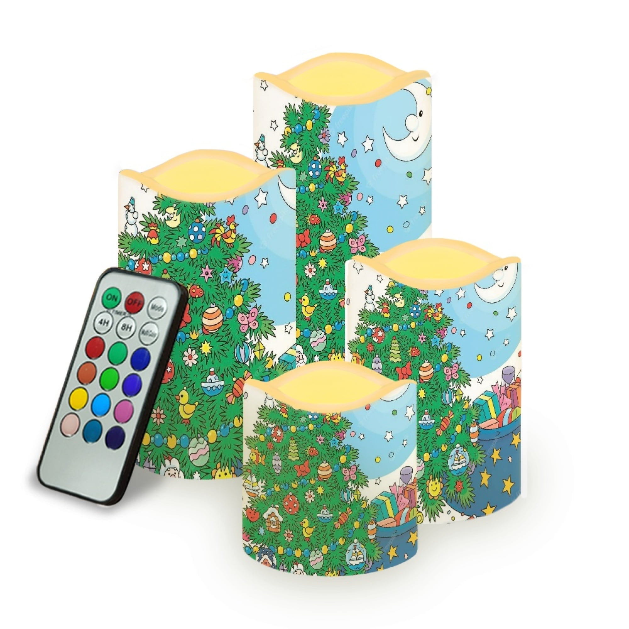 JINMUZAO Christmas Led Flameless Candles, Battery Operated Flickering