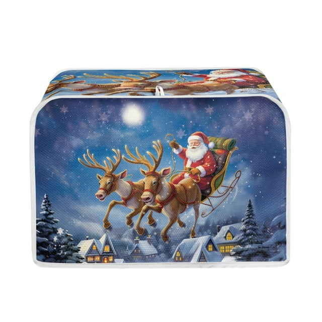 JINMUZAO Christmas Toaster Cover with Handle 4 Slice Toaster Appliance Cover Bread Maker Cover