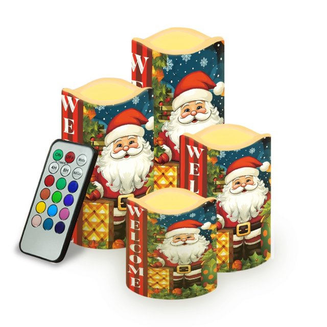 JINMUZAO Christmas Trendy Flameless Candles Battery Operated LED Pillar Candles with Remote