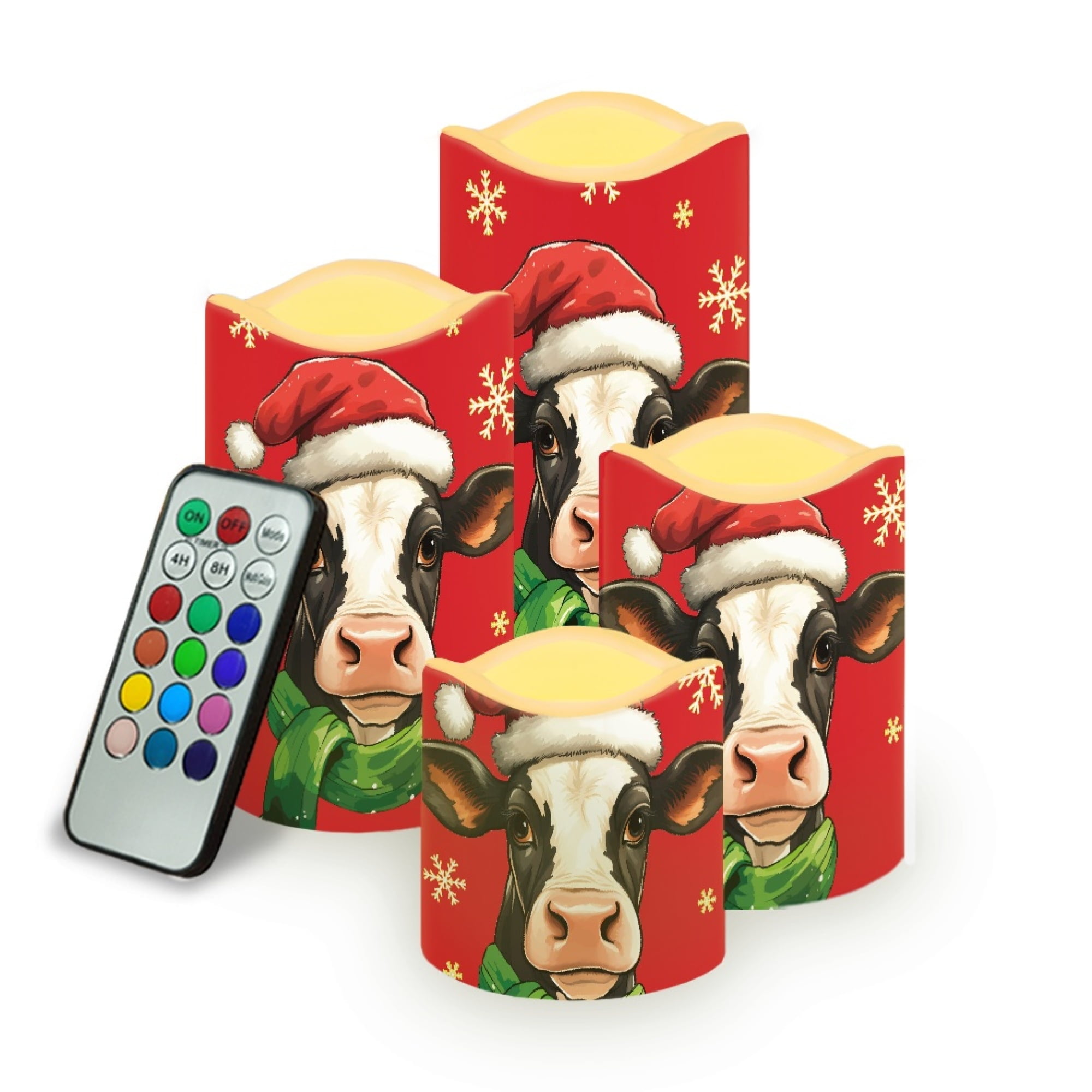 JINMUZAO Christmas Trendy Flameless Candles Battery Operated LED Pillar Candles with Remote