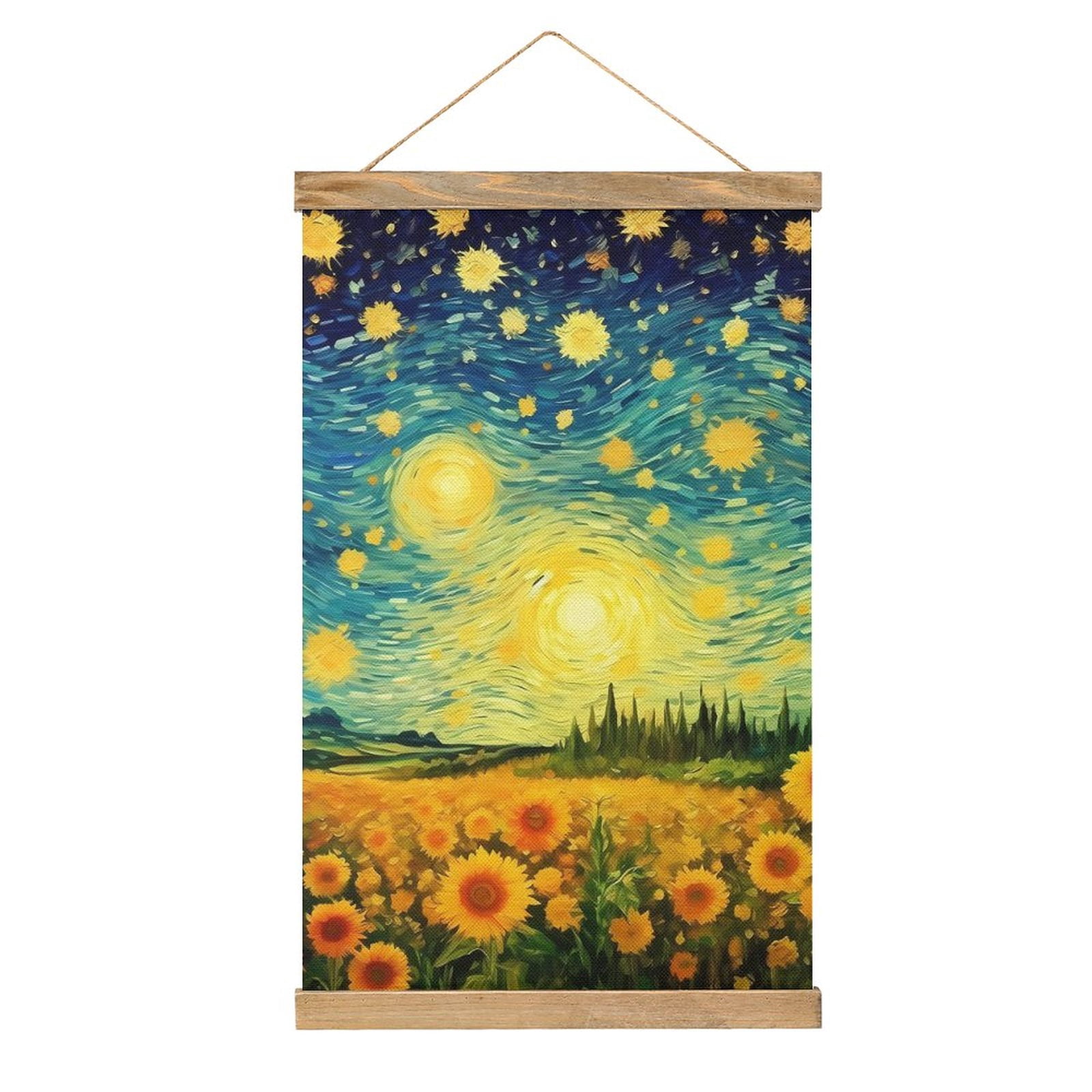 JINMUZAO Classic Oil Painting Canvas Wall Art Starry Sky Night Blue Sky ...