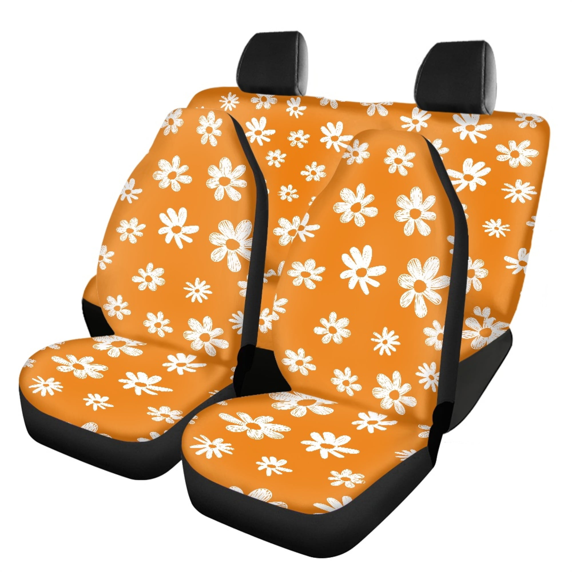 JINMUZAO Daisy Car Seat Covers with Polyester,Vehicle Cushion Cover for Cars SUV Sedan Universal