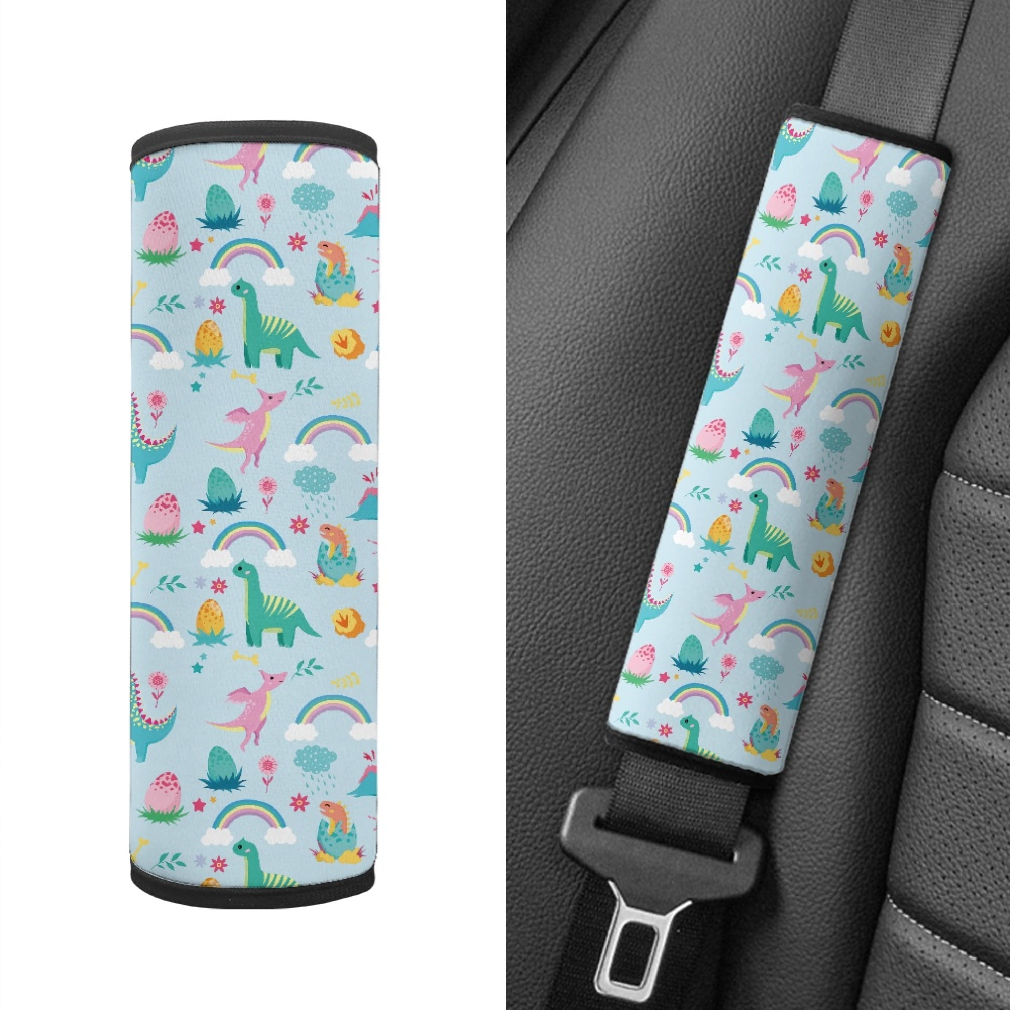 Seat Belt Cover Pad, Dinosuar Seatbelt Adjuster & Covers for Kids, Travel  Cute Cartoon Child Car
