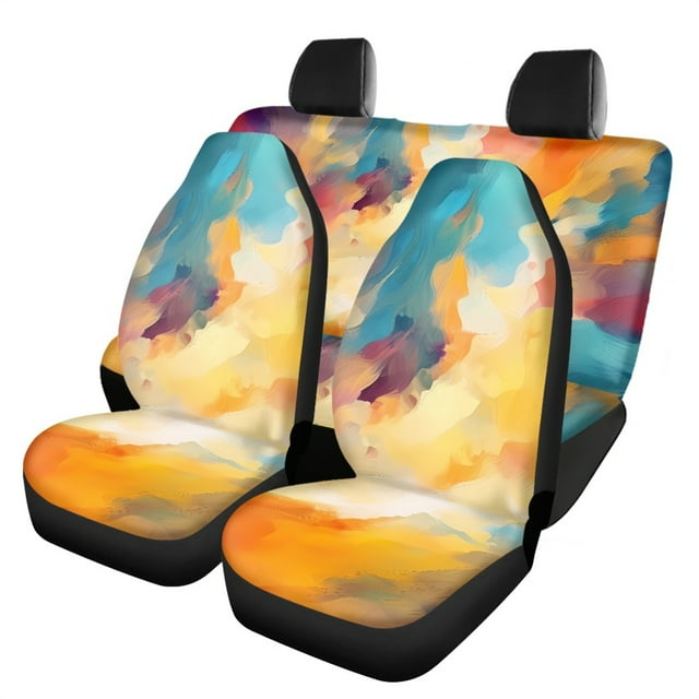 JINMUZAO Dying Car Seat Covers with Polyester,Vehicle Cushion Cover for