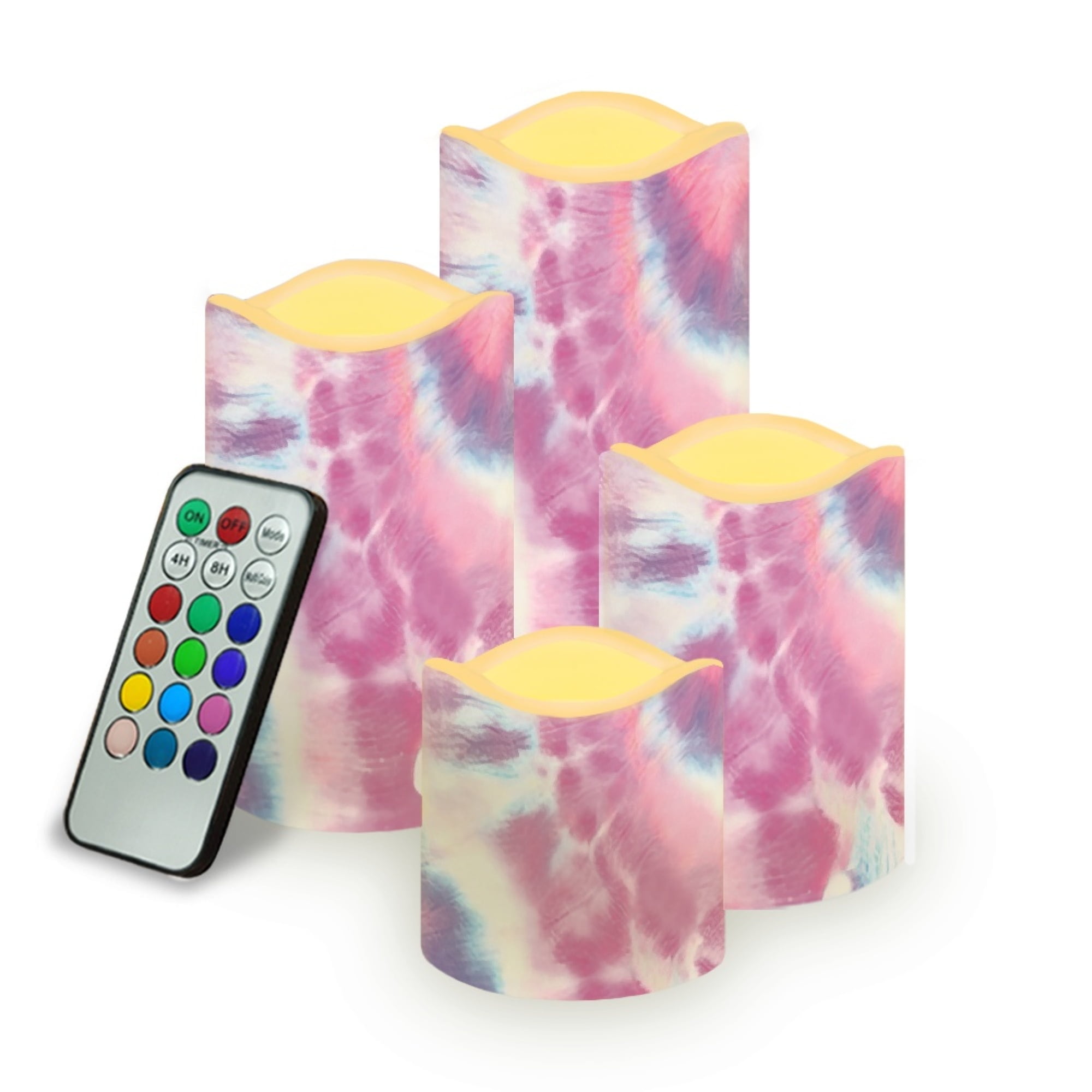 JINMUZAO Floral Pattern LED Flameless Candles, Crystal Table Lamps