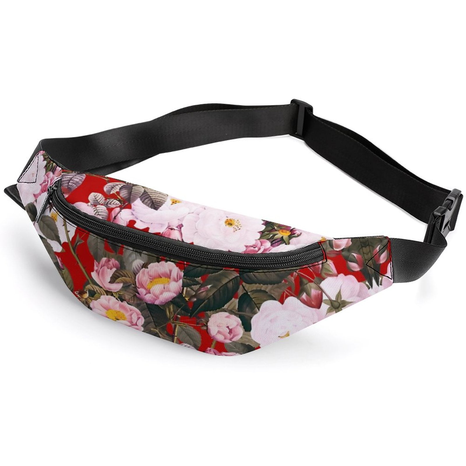 JINMUZAO Floral Zipper Mini Belt Bag for Women Small Fanny Pack Womens