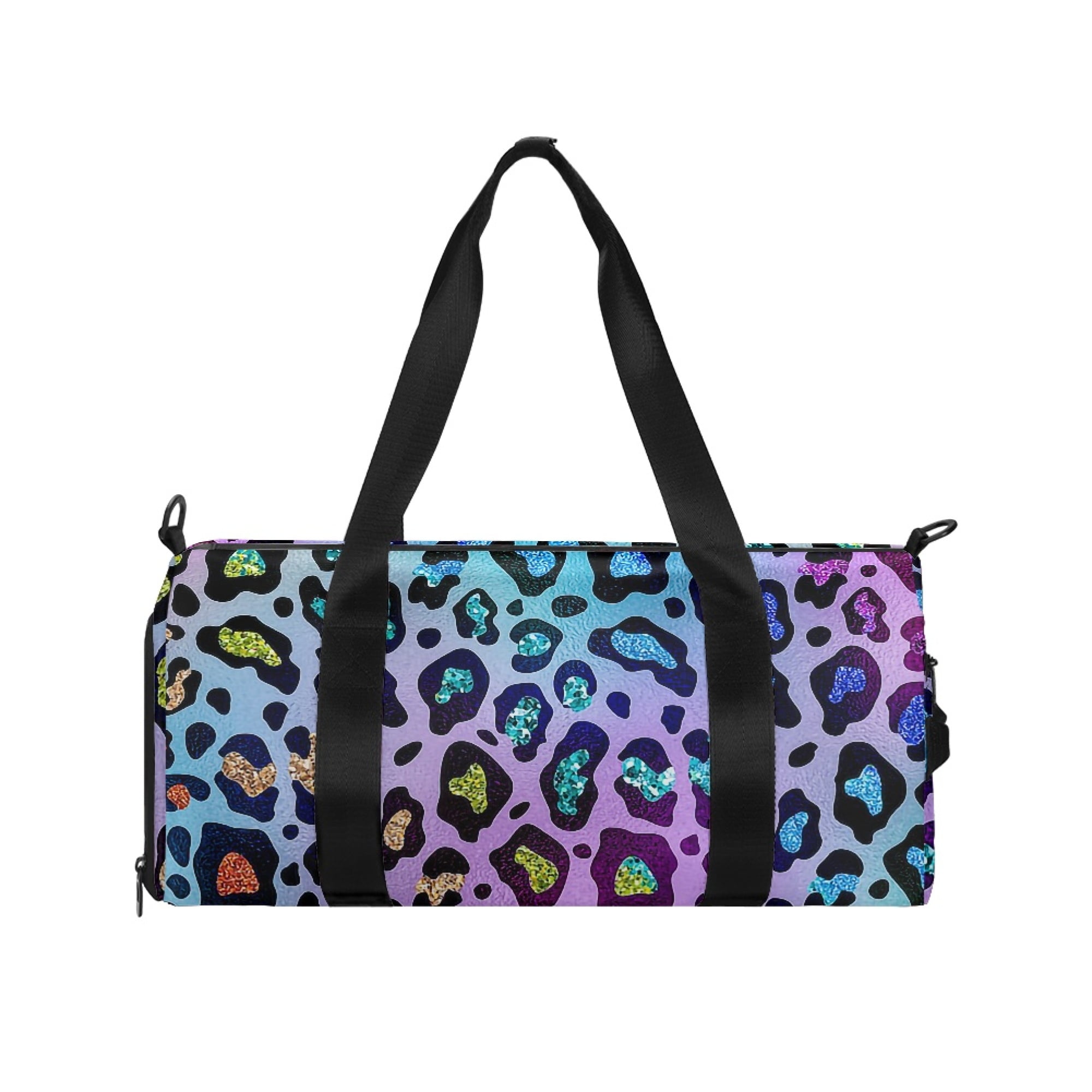 JINMUZAO Leopard Print Adjustable Shoulder Strap Gym Bag for Fitness