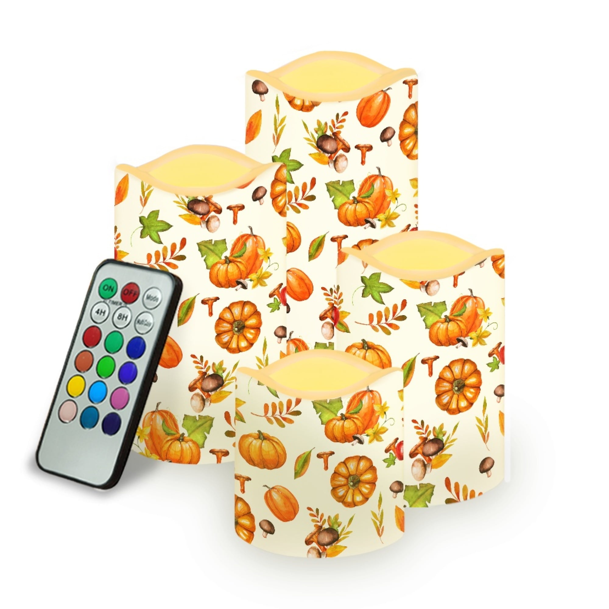 JINMUZAO Pumpkin Pattern LED Christmas Candles, Crystal Table Lamps