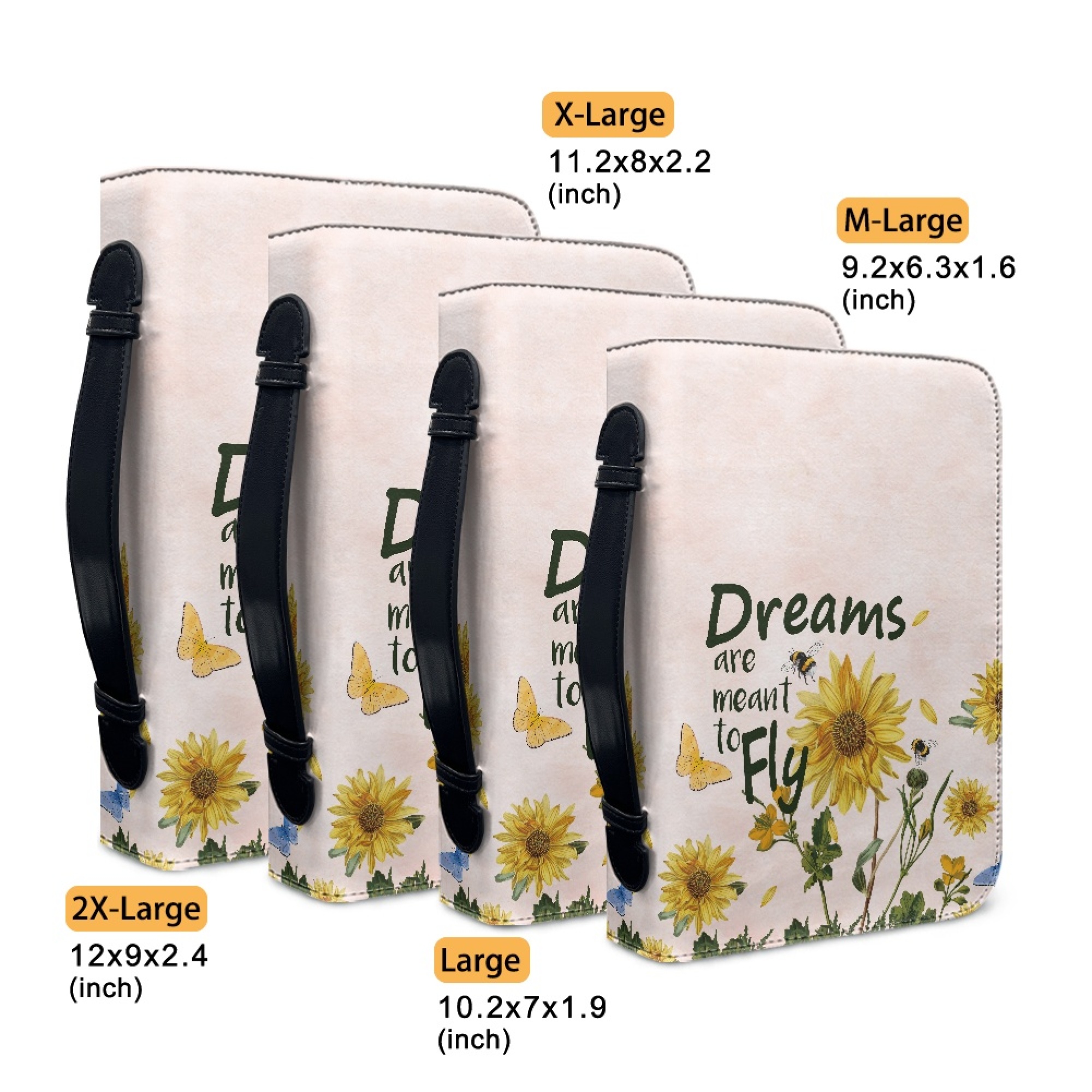 JINMUZAO Sunflower Bible Bag Portable Large Capacity Bible Cases