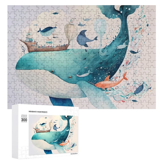 JINMUZAO Whale Pattern puzzles for adults and children over 10 years old, animal themed puzzles Alphabetic Sorting Family Entertainment Artistic Home Decor Collectible Puzzle