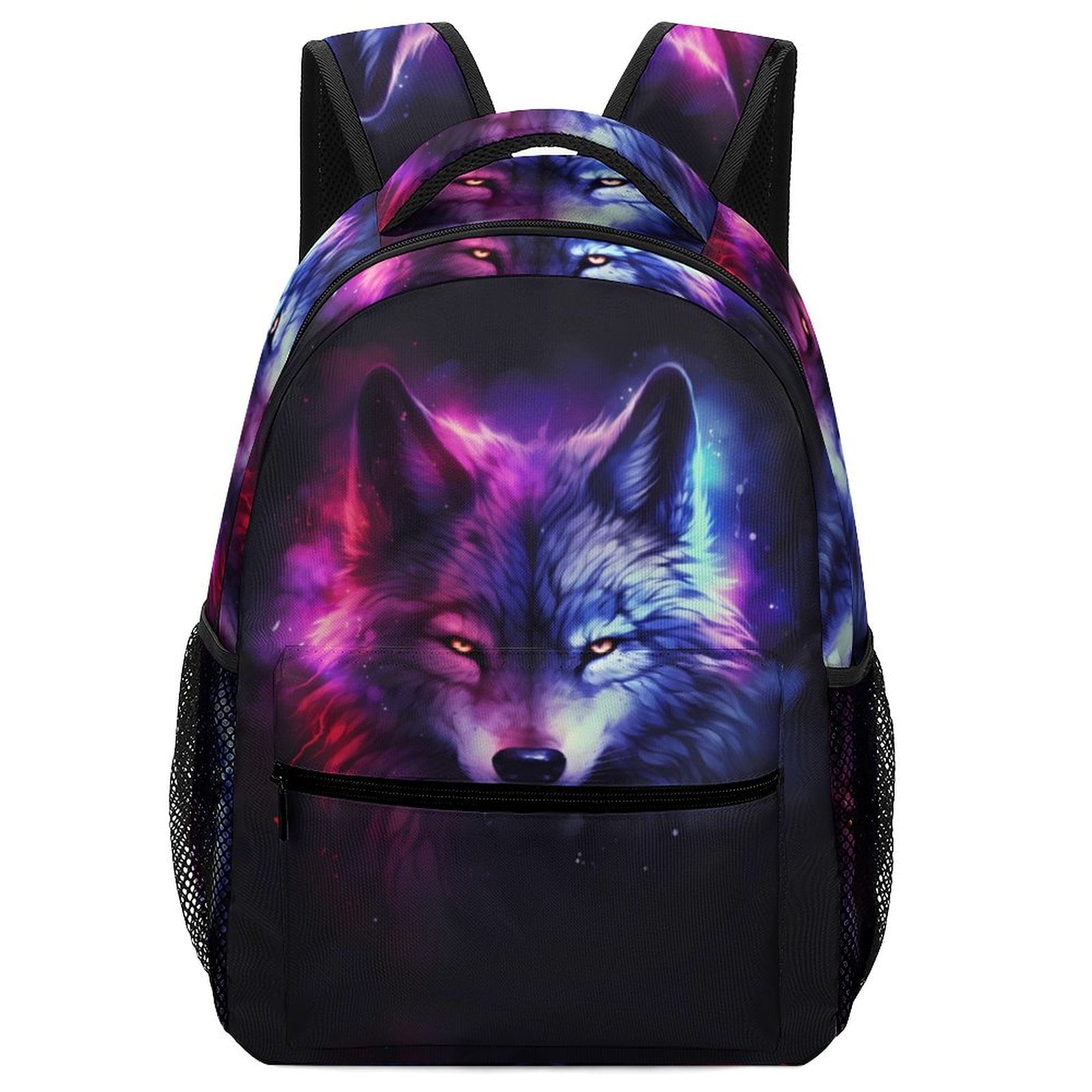 JINMUZAO Wolf Print Student Backpack with Whistle for Girls and Boys Double  Zipper School Bag for Traveling Handbags 