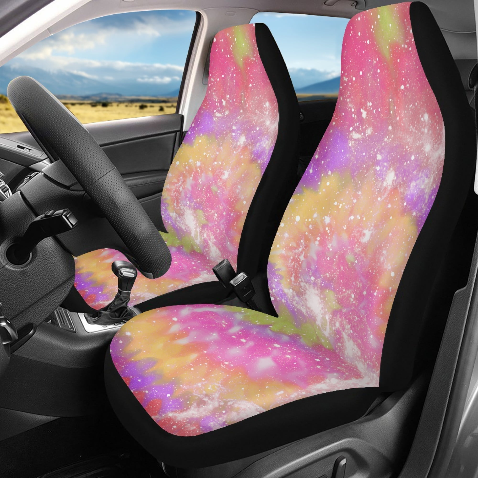 JINMUZAOt Tiedye Car Seat Cover Set Front Seat Covers Washable,Spill