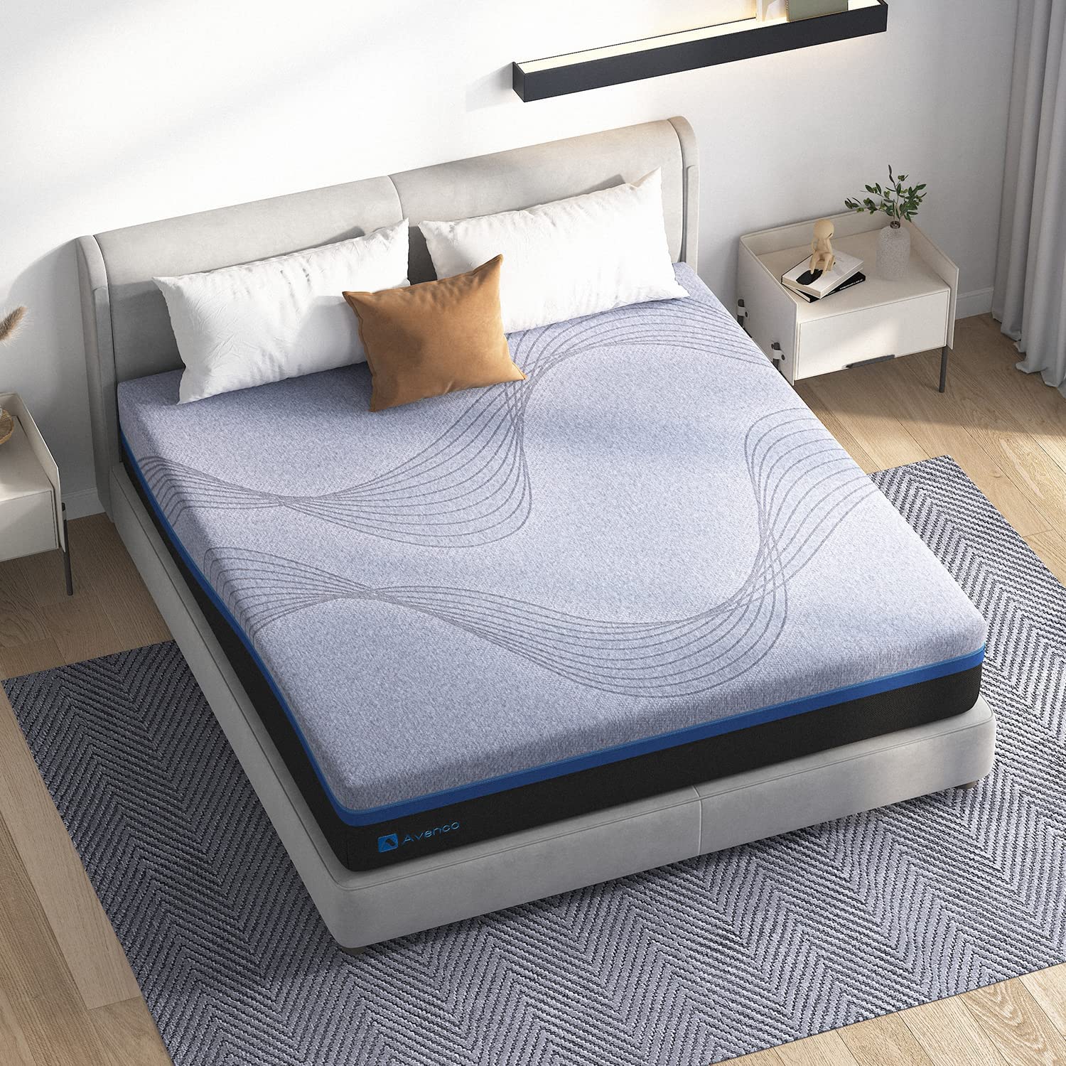 JINNA King Mattress, 10 Inch Gel Memory Foam Mattress King Size
