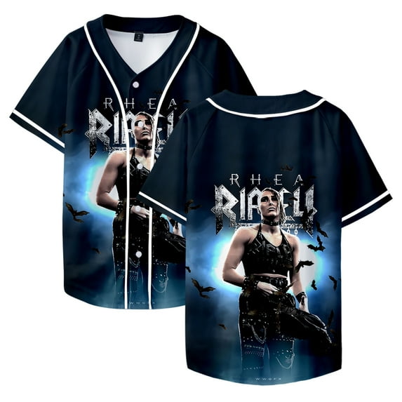 JINQUANRUN Rhea Ripley Merch Short baseball shirt casual summer trend short sleeved fashionable shirt for fans of both men and women