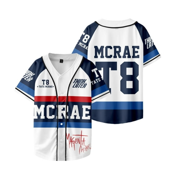 JINQUANRUN Tate McRae 20 Jersey Think Later Tour Merch T-shirt summer unisex retro casual short sleeved baseball jacket