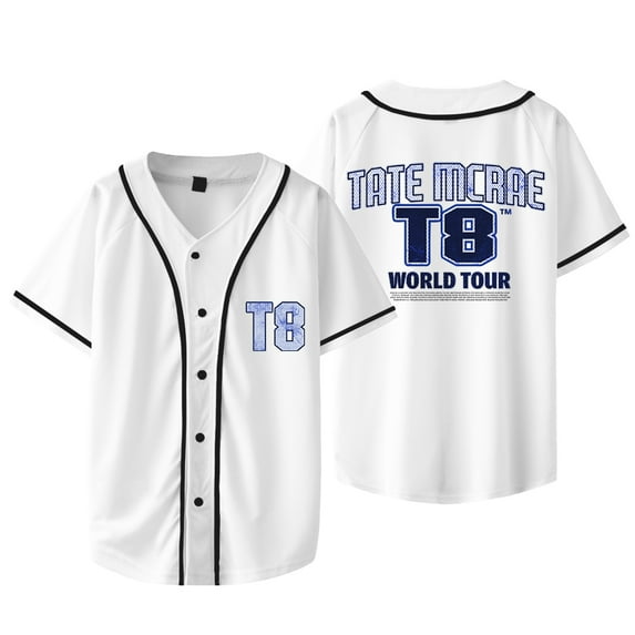 JINQUANRUN Tate McRae T8 Merch Baseball T-shirt Think Later World Tour jersey summer men's and women's retro casual short sleeved T-shirt