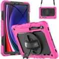 thumbnail image 1 of JINRAN Case for Samsung Galaxy Tab S10 FE/ S9 FE 5G 10.9 Inch/Tab S9 11 Inch, Heavy Duty Shockproof Protective Case with Screen Protector, 360° Rotating Stand, Hand/Shoulder Strap, 1 of 9