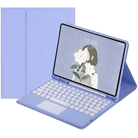 JINRAN JINRAN Galaxy Tab A7 10.4 inch 2020 Model (SM-T500 T505 T507) Keyboard Case with Touchpad Cute Round Key Color Keyboard Detachable Touch Keyboard Cover S Pen Holder