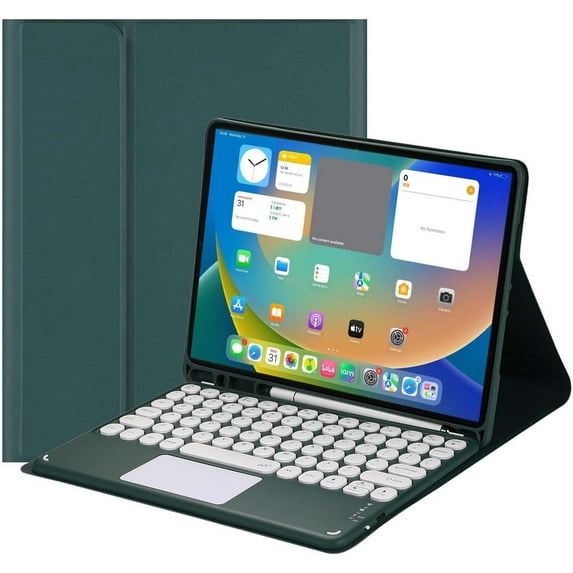 JINRAN Touch Keyboard Case for iPad 10th Generation 10.9 Inch Tablet (2022 Release) with Pencil Holder - Magnetically Detachable Touch Bluetooth Keyboard