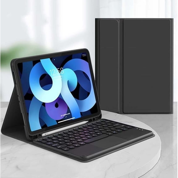 JINRAN Touch Keyboard Case for iPad Mini 6th Generation Touchpad Detachable Keyboard with Pencil Holder Round Key Color Slim Smart Cover for iPad Mini 6th Gen