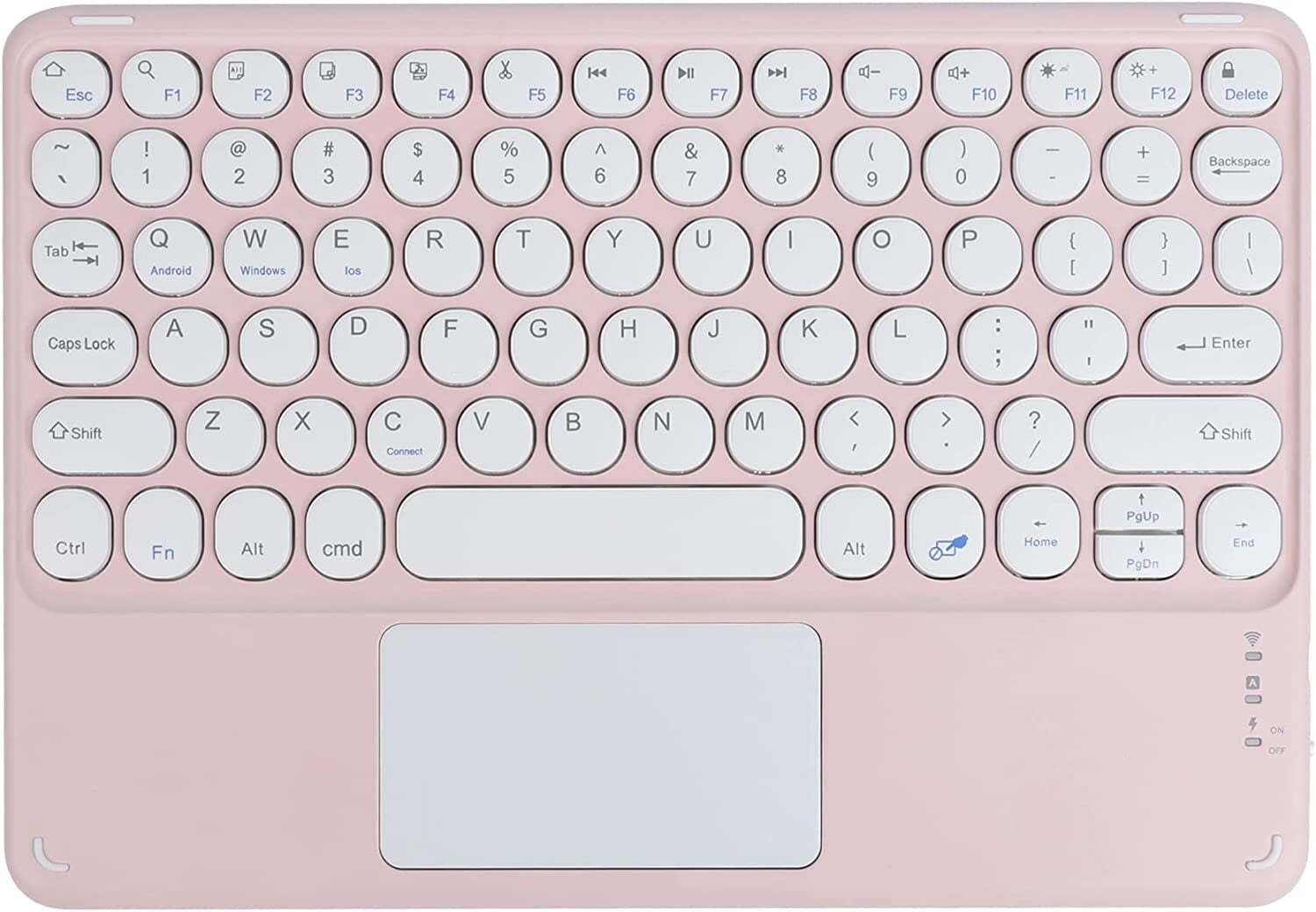 JINRAN Wireless Bluetooth Keyboard with Touchpad for ipad, Portable Mini Small Universal Rechargeable 10 inch Ultra-Slim Wireless Keyboard for Tablet Smartphone PC Computer Laptop Windows Android iOS