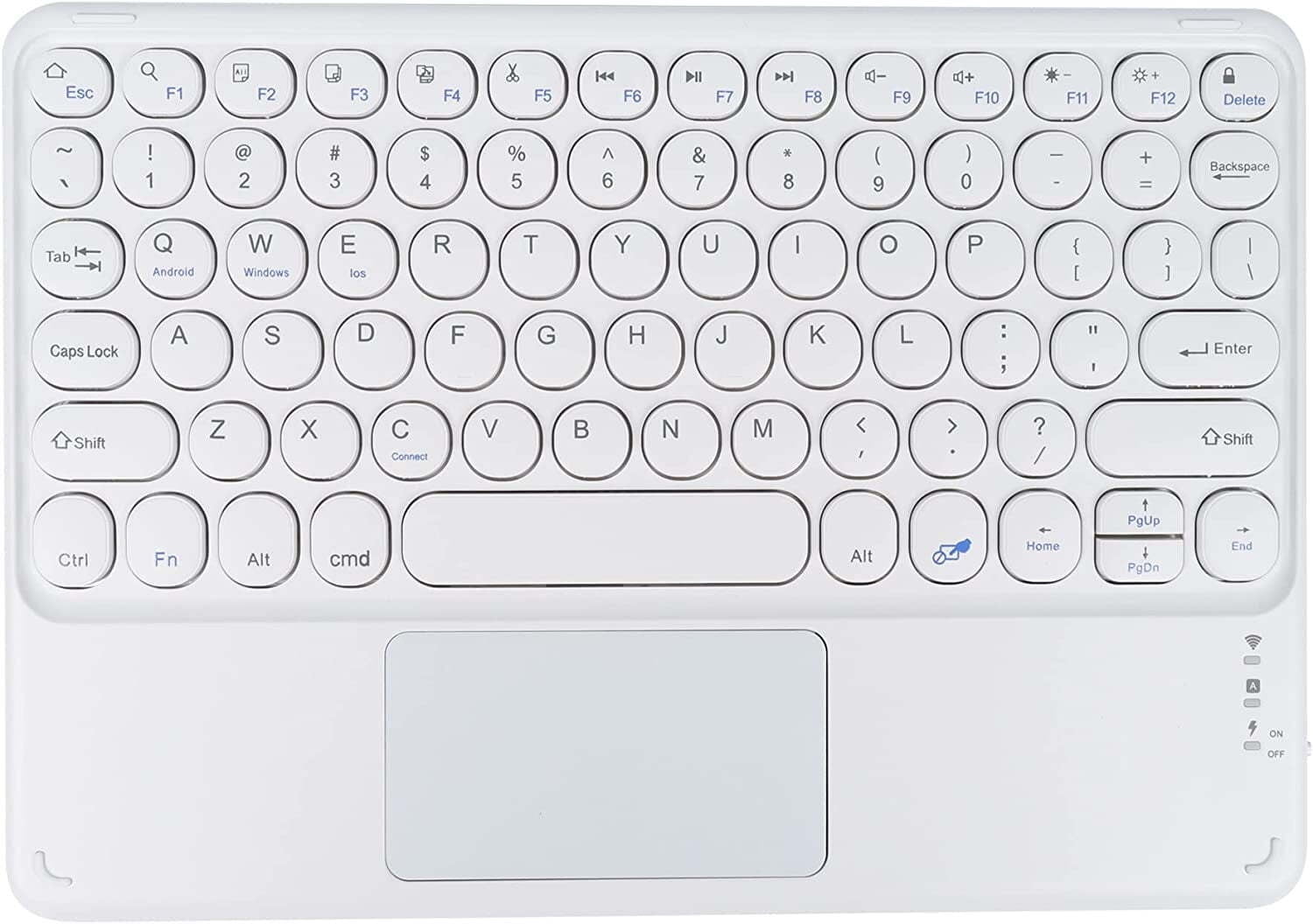 JINRAN Wireless Bluetooth Keyboard with Touchpad for ipad, Portable Mini Small Universal Rechargeable 10 inch Ultra-Slim Wireless Keyboard for Tablet Smartphone PC Computer Laptop Windows Android iOS