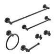 thumbnail image 1 of JINS&VICO 6 PCS Matte Black Bathroom Accessories Set, Thicken Space Aluminum Bathroom Hardware Set, 24 Inches Wall Mounted Towel Racks for Bathroom, 1 of 9