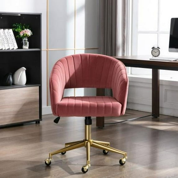 JINS&VICO Home Office Task Chair Wheels, Leisure Retro Home Office Modern Swivel Accent Chair