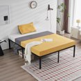 thumbnail image 1 of JINS&VICO King Size Metal Platform Bed Frame with Foot Pads and Iron Slats, 82"L X 78"W X 18"H 450 lbs Load, Easy Assembly, Black, 1 of 9