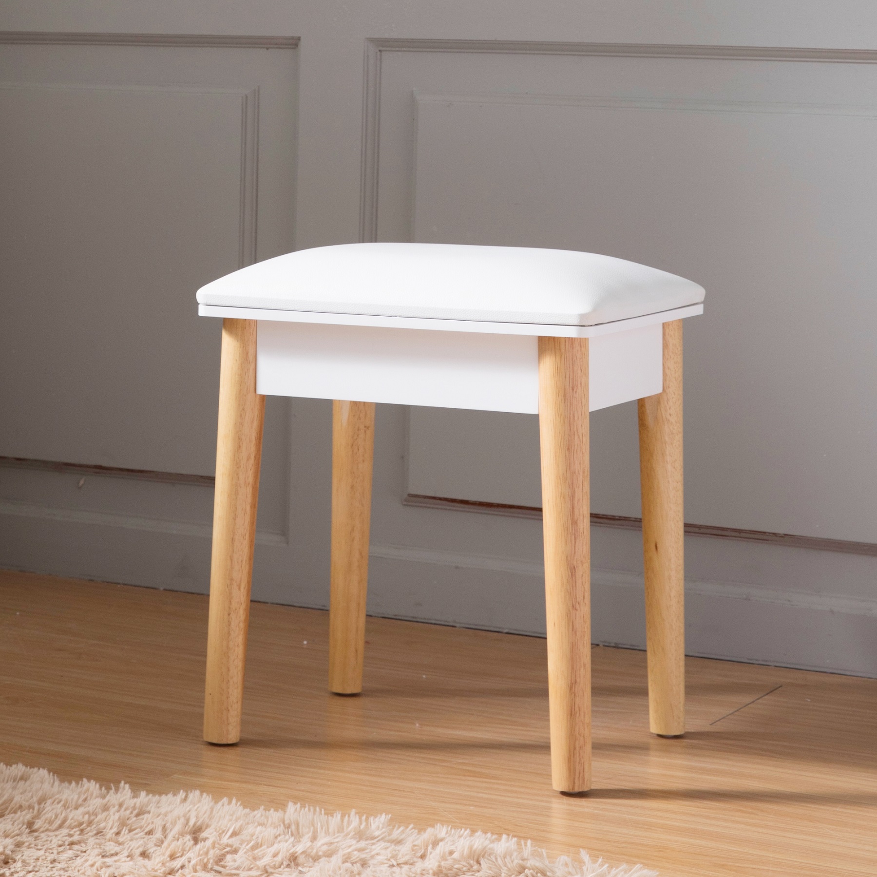 JINS&VICO Refurbished Vanity Table Stool Ottoman, Dressing Stool Chair