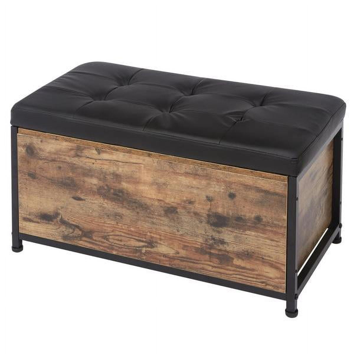 JINS VICO Sturdy Entryway Storage Bench Bed End Stool Vintage