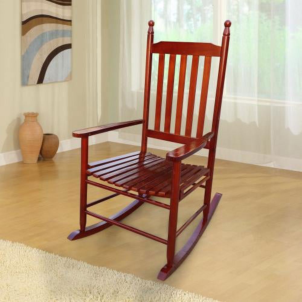 JINS&VICO Wood Rocking Chair for Adults, Rustic Indoor Outdoor Rocker Lounge Chairs for Porch Patio Living Room, Wooden Porch Rocker Chair no Cushion (Brown) - image 1 of 1
