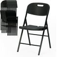 thumbnail image 1 of JINSEED 10 Pack Folding Chairs, Wedding Banquet Chairs for Party, Commercial , Camping Picnic, Outdoor Indoor Portable Chairs, Black, 1 of 7