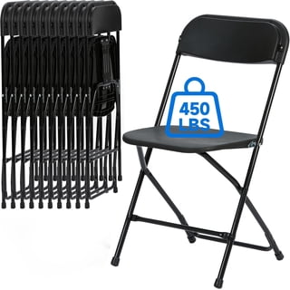 JINSEED 10 Pack Plastic Folding Chair, Lightweight Portable Party Banquet Event Chairs for Outdoors, 450 LB Capacity, Black