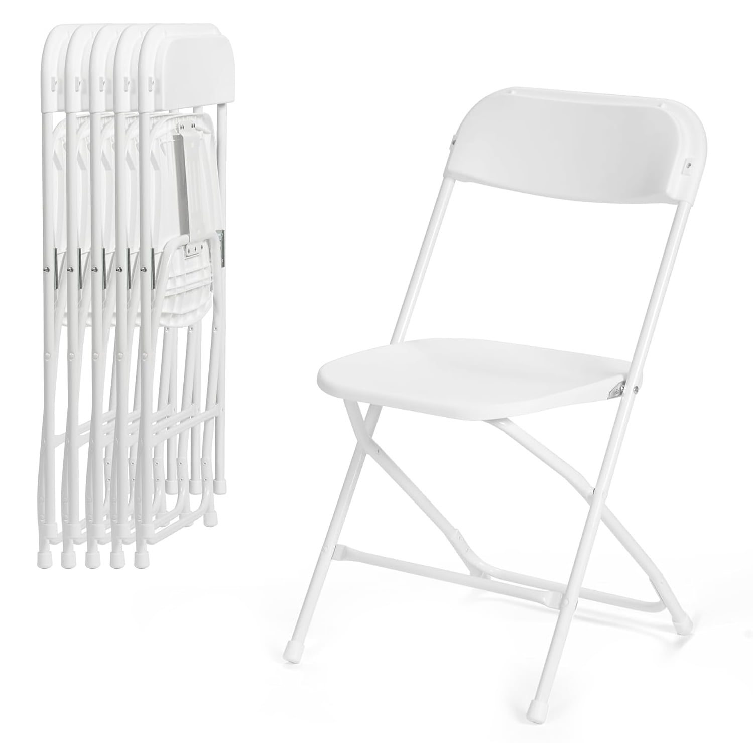 JINSEED 6 Pack Plastic Folding Chair, Lightweight Portable Party Banquet Event Chairs for Outdoors, White - Walmart.com