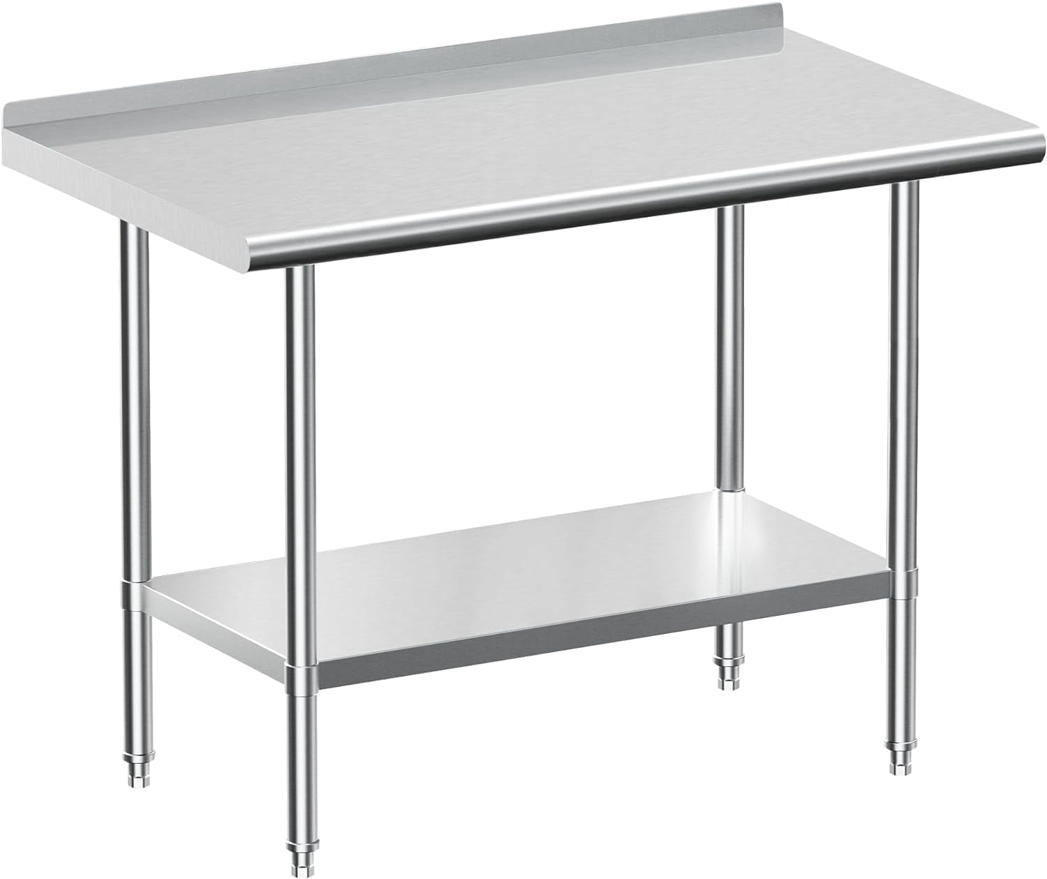 JINSEED Stainless Steel Work Table with Backsplash, 48 x 24 inch ...