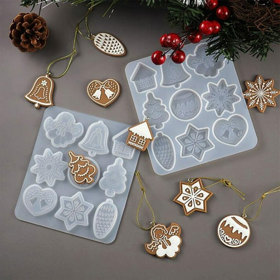 JINSIJU Christmas Resin Mold DIY Crystal Epoxy Casting Festive Element Decoration