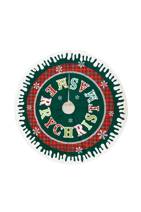 Christmas Tree Skirt Red Plaid Christmas Tree Base Floor Mat