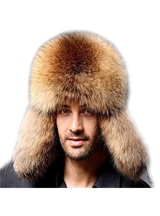 Men's All Over Faux Fur Trapper Hat - Goodfellow & Co™ Cream/Brown