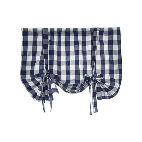 JINSIJU Plaid Print Window Curtain Adjustable Roman Blinds Blackout Drapes