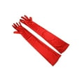 thumbnail image 1 of JINSIJU Women Long Elbow Satin Gloves Stretchy 1920s Opera Gloves Evening Party Silk Gloves Christmas Black Costume Gloves, Red, One Size, 1 of 4