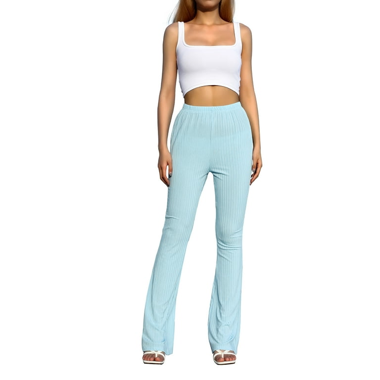 Women's High Waist Casual Elegant Pants Stretch Leggings Jogging Bottoms  Fabric Trousers With Pockets 